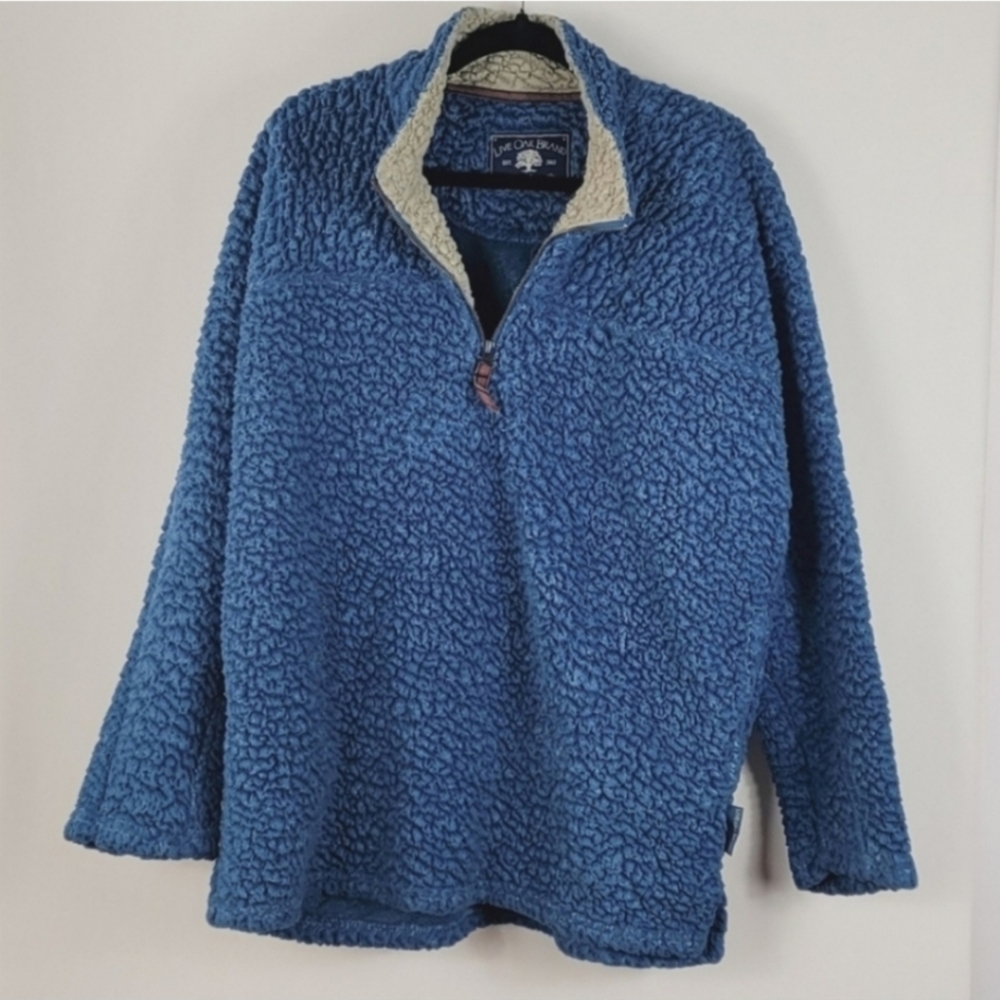 LIVE OAK BRAND Fleece Sherpa Blue Pullover Size Large